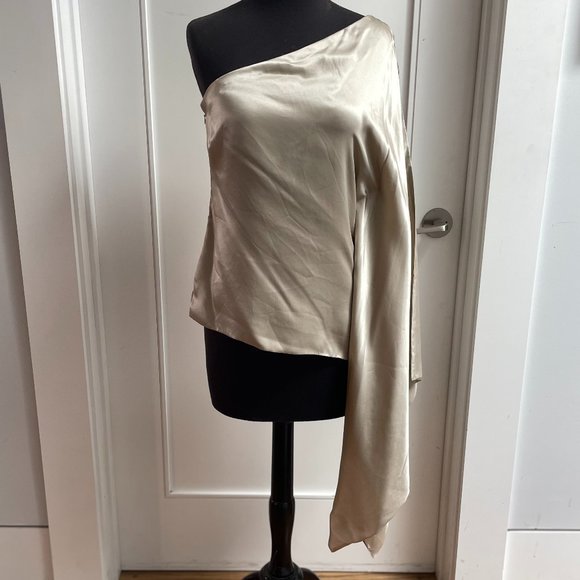Robert Rodriguez one shoulder silk blouse size 8 - Picture 1 of 12